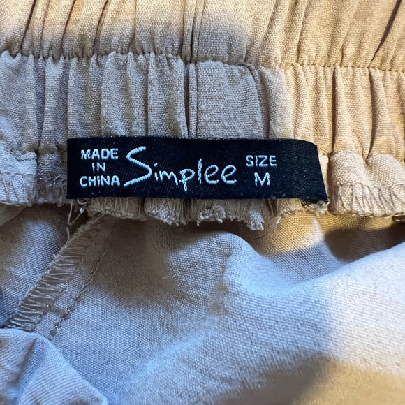 Simple Tan Wide-Leg Women's Pants - Picture 3 of 3